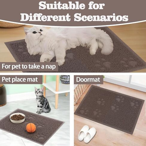 Darkyazi Cat Sterter Box Mat for Floor Strapping Lacking Packing Non-Slip ، والتحكم في الانتثار ، ونظيفة سهلة ، ومقاومة للماء ، وليخون على الكفوف (23.5 "× 15.75" ، الأزرق الفضي) in Kuwait