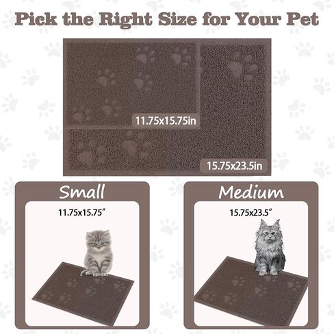 Darkyazi Cat Sterter Box Mat for Floor Strapping Lacking Packing Non-Slip ، والتحكم في الانتثار ، ونظيفة سهلة ، ومقاومة للماء ، وليخون على الكفوف (23.5 "× 15.75" ، الأزرق الفضي) in Kuwait