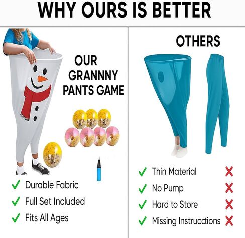 Kywyoyou Granny Pants Yard Game - تتابع السراويل الممتدة الضخمة مع 8 كرات نطاط ، ومضخة الهواء ، ولعبة Phyilious Backyard Party للبالغين والأسرة لم شمل in Kuwait