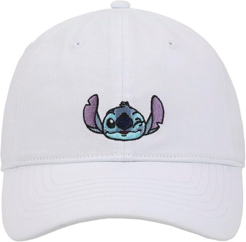 Disney Stitch Embroidered Character & Flowers Women's White & Pink Unstructured Baseball Cap in Saudi Arabia