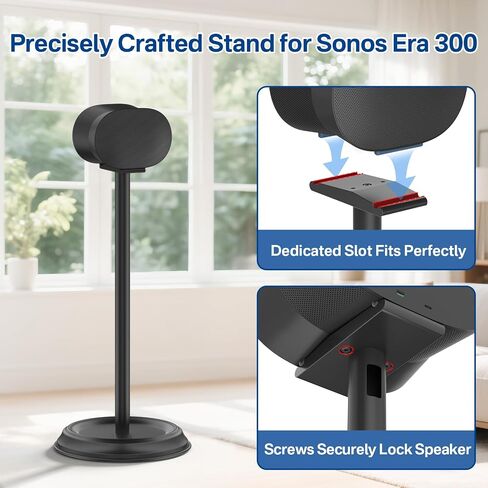 مكبر صوت شاق للخدمة الشاقة في Sonos Era 300 Stand Black with Cable Management Floor Smeter in Kuwait