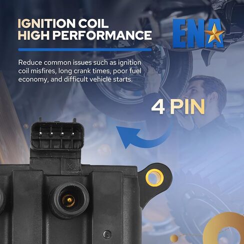 ENA Set of 1 Ignition Coil with 6 Spark Plugs and Wire Set Compatible with Ford 2004 2005 2006 2007 2008 Ranger 2002-2007 B3000 3.0L V6 Replacement for FD498 C1312 3354 SP413 in Kuwait