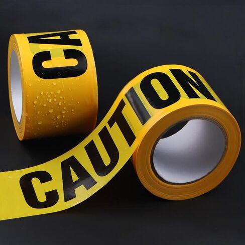 شريط تحذيري أصفر 3 بوصة × 328 قدمًا ، شريط تحذير عاكس للماء ، شريط بناء شريط أمان لمجالات الخطر/المخاطر/مسرح الجريمة/زخارف حفلات الهالوين in Kuwait