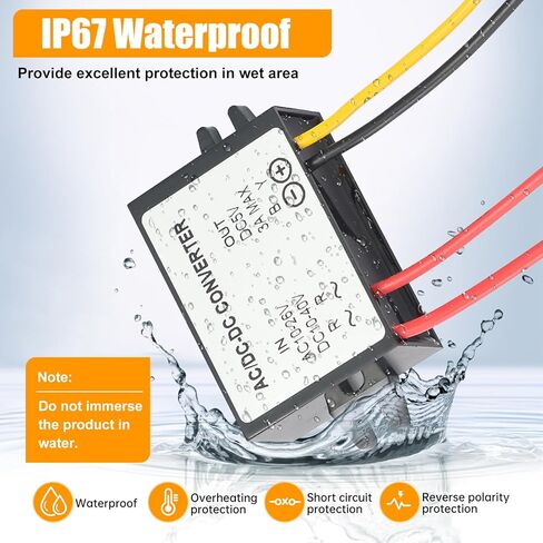 محول تيار متردد/تيار مستمر 15-40 فولت إلى تيار مستمر 12 فولت 3 أمبير، DC-DC 24 فولت/36 فولت تيار متردد 24 فولت/36 فولت إلى تيار مستمر 12 فولت محول جهد باك IP68 مقاوم للماء لعربة السيارة والشاحنة والقارب in Kuwait