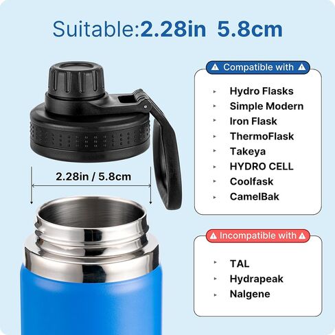Replacement Spout Lid for Hydro Flask Wide Mouth Bottles (12/16/18/22/32/40/64oz) – 2.28" Leak-Proof Sports Cap Accessory, Secure Fit in Saudi Arabia