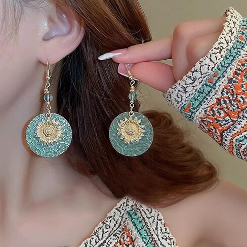 12pairs بوهو أقراط للنساء معلقة عصرية كبيرة من البوهيميا البوهيمي البوهيمي على غرار ملونة تتدلى Dancling Happie خفيفة الوزن على غرار الأزياء hypoallergenic arring mostice mostume مجموعة المجوهرات in Kuwait