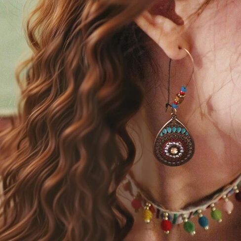12pairs بوهو أقراط للنساء معلقة عصرية كبيرة من البوهيميا البوهيمي البوهيمي على غرار ملونة تتدلى Dancling Happie خفيفة الوزن على غرار الأزياء hypoallergenic arring mostice mostume مجموعة المجوهرات in Kuwait