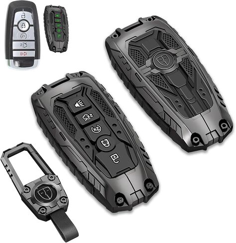Heavy Zinc Alloy Key Fob Cover for 2019-2024 2025 Mazda CX-5 CX-30 CX-50 CX-70 CX-90 3 6 CX-9 WAZSKE11D01 662F-SKE11D01, Metal Key Case Protector Keychain, 4 Buttons in Kuwait