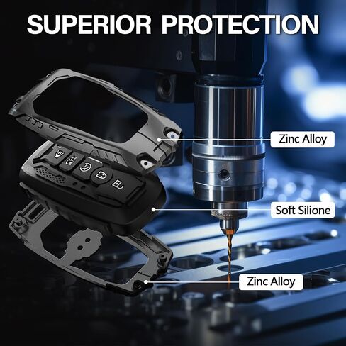 Heavy Zinc Alloy Key Fob Cover for 2019-2024 2025 Mazda CX-5 CX-30 CX-50 CX-70 CX-90 3 6 CX-9 WAZSKE11D01 662F-SKE11D01, Metal Key Case Protector Keychain, 4 Buttons in Kuwait