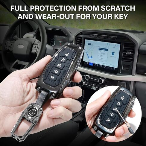 Heavy Zinc Alloy Key Fob Cover for 2019-2024 2025 Mazda CX-5 CX-30 CX-50 CX-70 CX-90 3 6 CX-9 WAZSKE11D01 662F-SKE11D01, Metal Key Case Protector Keychain, 4 Buttons in Kuwait