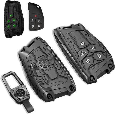 Heavy Zinc Alloy Key Fob Cover for 2019-2024 2025 Mazda CX-5 CX-30 CX-50 CX-70 CX-90 3 6 CX-9 WAZSKE11D01 662F-SKE11D01, Metal Key Case Protector Keychain, 4 Buttons in Kuwait