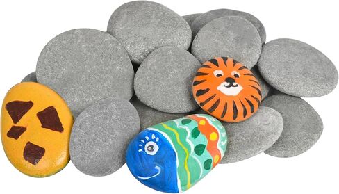Simetufy 15 Pcs Extra Large Rocks for Painting, 4-5 Inch River Rocks Painting Stones Smooth Flat Rocks for Painting, Natural Rocks to Paint for Arts DIY Crafts Kids Painters in Kuwait