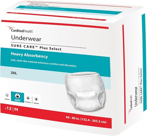 Cardinal Health™ Protective Underwear, Sure Care™ Plus, Heavy Absorbency, Small/Medium, Pack of 20 in Saudi Arabia