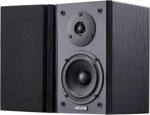 VEVOR Passive Bookshelf Speaker, 100W, Book Shelf Stereo Speakers with 6.5-Inch Woofer and 1-Inch Tweeter, Detachable Grille, 55Hz-20KHz Frequency Response, Wooden Enclosure, for Home Theater (1 Pair) in Saudi Arabia