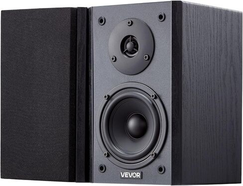 VEVOR Passive Bookshelf Speaker, 100W, Book Shelf Stereo Speakers with 6.5-Inch Woofer and 1-Inch Tweeter, Detachable Grille, 55Hz-20KHz Frequency Response, Wooden Enclosure, for Home Theater (1 Pair) in Saudi Arabia
