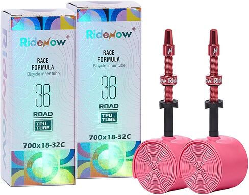 2 حزمة RIDENOW TPU Inner Tube 700C × 18-32C خفيفة الوزن لدراجة الطريق 85 ملم PRESTA PRESSA in Saudi Arabia