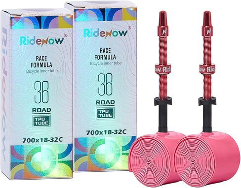 2 حزمة RIDENOW TPU Inner Tube 700C × 18-32C خفيفة الوزن لدراجة الطريق 85 ملم PRESTA PRESSA in Kuwait