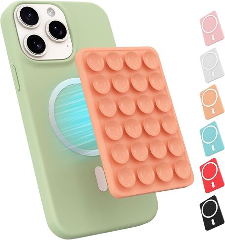 Magnetic Suction Phone Mount for MagSafe Case,Silicone Octob Cup Buddy Sticky Phone Grip Holder for iPhone,Removable Hands-Free Selfie/Video for TikTok & Instagram Influencer/Creator (Baby Pink) in Saudi Arabia