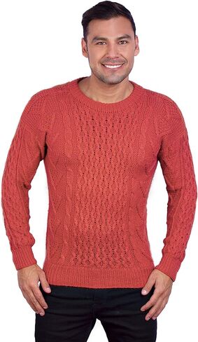 Handmade Warm Irish Aran Alpaca Sweater for Men - Nordic Pullover in Alpaca Wool in Kuwait