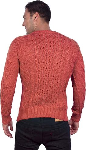 Handmade Warm Irish Aran Alpaca Sweater for Men - Nordic Pullover in Alpaca Wool in Kuwait