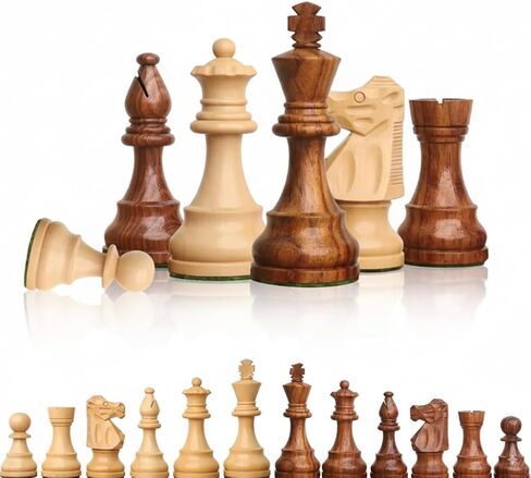 Collector Edition قطع الشطرنج الخشبية قطعة عملات شطرنج قطع تمثال (بني آند أبيض) in Kuwait