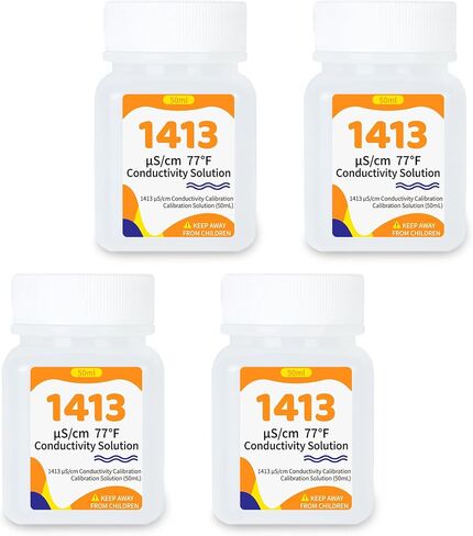12.88 MS/CM EC STOLLERTION - 4 زجاجات من 50 مل من الموصلية محلول محلول محلول معايرة الملح لمختبر ملح البليار in Kuwait