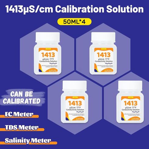 12.88 MS/CM EC STOLLERTION - 4 زجاجات من 50 مل من الموصلية محلول محلول محلول معايرة الملح لمختبر ملح البليار in Kuwait