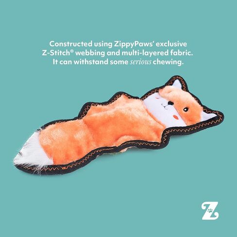 ZippyPaws Skinny Peltz - 3 Multicolored Snakes - No Stuffing Squeaky Dog Toys, Unstuffed Chew Toy for Small & Medium Breeds, Bulk Multi-Pack of 3 Soft Plush Dog Toys, Flat No Stuffing Puppy Toys - 18" in Kuwait