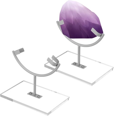 Marsui 2 Pcs Metal Rock Display Stand Crystal Holders Black One Arm Two Prong Display Easel Holder for Slab Slice Fossil Flat Minerals and Crystals in Saudi Arabia