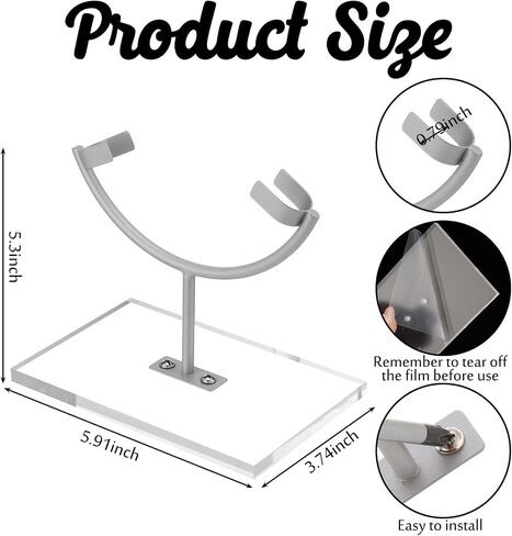 Marsui 2 Pcs Metal Rock Display Stand Crystal Holders Black One Arm Two Prong Display Easel Holder for Slab Slice Fossil Flat Minerals and Crystals in Saudi Arabia