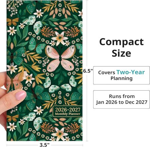 Pocket Calendar 2025-2026 for Purse, Two Year Monthly Planner Pocket Size, Jan 2025 to Dec 2026, Monthly Planner Small Size (6.5" x 3.5") -Argyle in Kuwait