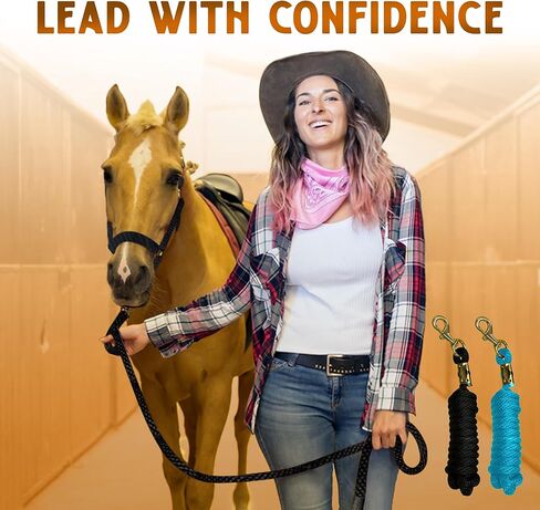 Prairie Horse Supply 10ft Poly Lead Rope with Brass Snap Link, Pink - Horse Lead Rope, Polypropylene Lead, Heavy Duty Rope, Soft Rope, Training Lead Horse - Ideal for Equestrian Use in Kuwait