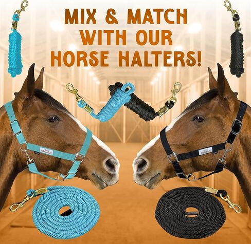 Prairie Horse Supply 10ft Poly Lead Rope with Brass Snap Link, Pink - Horse Lead Rope, Polypropylene Lead, Heavy Duty Rope, Soft Rope, Training Lead Horse - Ideal for Equestrian Use in Kuwait