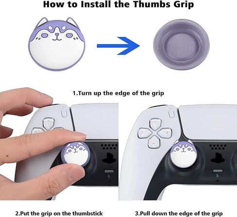 Playvital Cute Thumb Grip Caps لوحدة تحكم PS5/4 ، غطاء أغطية عصا التناظرية السيليكون لسلسلة Xbox X/S ، Capsstick Caps لتحكم Switch Pro - غنم غامض in Kuwait