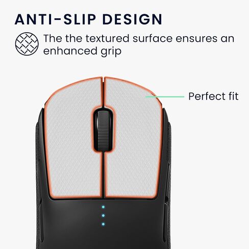 kwmobile Mouse Grip Tape Compatible with Logitech G Pro Wireless 1 Grip Tape - Non-Slip Faux Leather - Black in Saudi Arabia