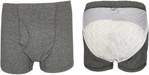 Washable Urinary Incontinence Underwear for Men, Breathable Cotton Adult Leakproof Underwear Boxer, Reusable Incontinence Protective Briefs for Light to Leaks (1 Pair, Medium) in Kuwait