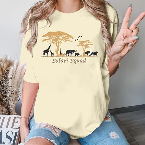 Lets Get Wild Shirts Women Animal Kingdom Shirt Family Safari Trip Tshirts Cute Zoo World Short Sleeve Tee in Kuwait