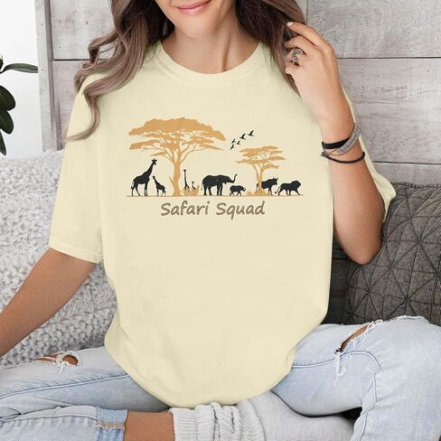 Lets Get Wild Shirts Women Animal Kingdom Shirt Family Safari Trip Tshirts Cute Zoo World Short Sleeve Tee in Kuwait