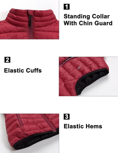 Little Donkey Andy Women's Lightweight Warm Puffer Golf Vest for Hiking Travel Casual Jet Black L in Saudi Arabia