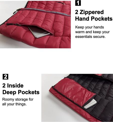 Little Donkey Andy Women's Lightweight Warm Puffer Golf Vest for Hiking Travel Casual Jet Black L in Saudi Arabia