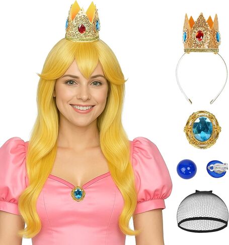 شعر مستعار بني طويل براون للنساء للبنات هالوين زي تأثيري مع الانفجارات + غطاء شعر مستعار in Kuwait