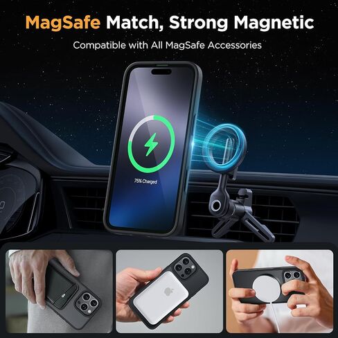 Miracase Magnetic Series for iPhone 16 Pro Case [Compatible with MagSafe] [with 2X Screen Protectors] Military-Grade Protection, Anti-Fingerprint, Slim Phone Case for 16 Pro 6.3 inch - Dark Blue in Saudi Arabia