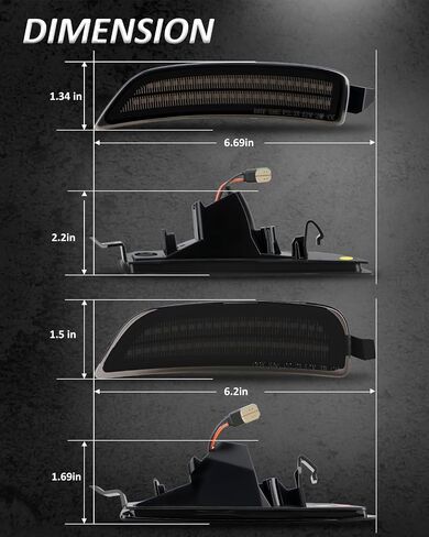 Bestview Side Marker Light Assembly Compatible with Mazda MX-5 Miata 1990-2005 Amber Front Red Rear Fender Side Marker Lamps Reflectors, 4 PCS in Saudi Arabia