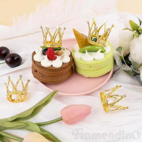Framendino Tiny Crown Mini Cake Cupcake Decoration لعيد ميلاد الزفاف in Saudi Arabia