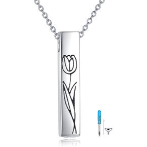 Urn Necklaces for Ashes Sterling Silver 3D Vertical Bar Memorial Pendant for Loved Ones Keepsake Cremation Jewelry Gifts for Women Men in Kuwait