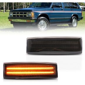 مصابيح العلامة الجانبية المقدمة الأمامية والخلفية لـ Corvette C7 (2014-2019) /Grand Sport /Stingray /Z06 /ZR1 ، مصابيح علامات الصدمات الجانبية المدخنة العدسة ، مصابيح الإشارة الصمامية ، 4 أجهزة. in Kuwait