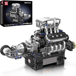 Mould King 10204 V8 Engine Model That Works - Build Your Own V8 Engine Toy, 8-Cylinder Petrol Car Engine Replica Model Building Kit for Adult (750 PCS) in Kuwait