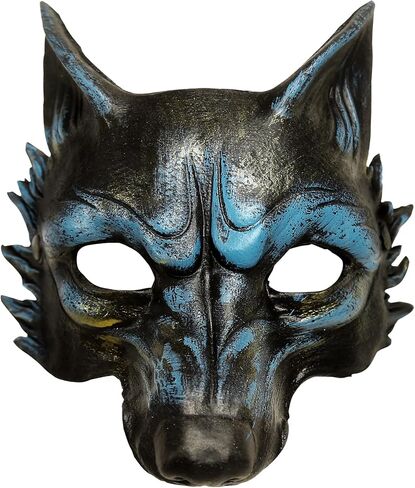 قناع Vzqi Wolf Comple Halloween Hverwolf Mask Men Men Wolf Costum Animal Masquerade Half Face Gold Gold in Saudi Arabia