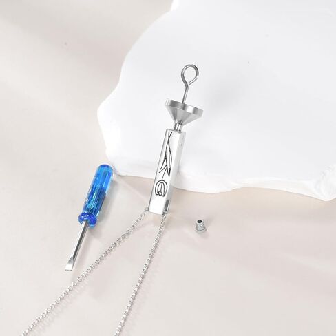 Urn Necklaces for Ashes Sterling Silver 3D Vertical Bar Memorial Pendant for Loved Ones Keepsake Cremation Jewelry Gifts for Women Men in Kuwait