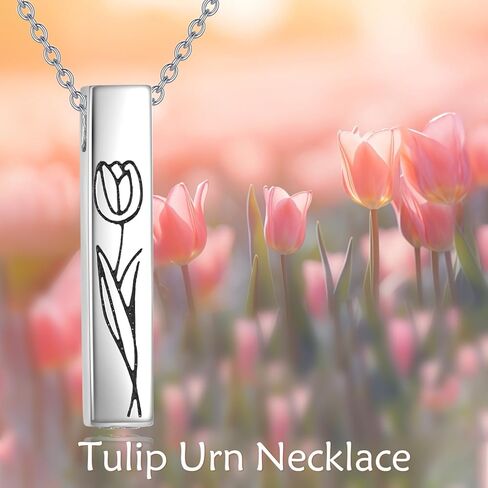 Urn Necklaces for Ashes Sterling Silver 3D Vertical Bar Memorial Pendant for Loved Ones Keepsake Cremation Jewelry Gifts for Women Men in Kuwait